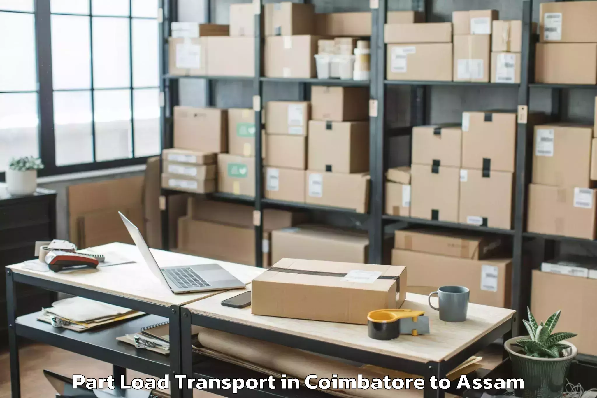 Book Coimbatore to Golokganj Pt Part Load Transport Online